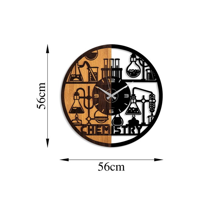 Wallity Reloj de Pared Decorativo de Madera Nogal y Negro Wallity Reloj de Pared Decorativo de Madera Nogal y Negro